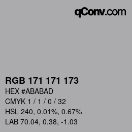 Color code: RGB 171 171 173 | qconv.com