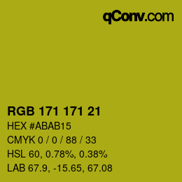 Color code: RGB 171 171 21 | qconv.com