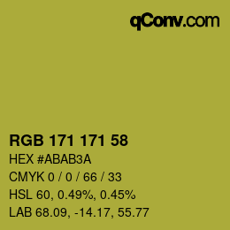 Color code: RGB 171 171 58 | qconv.com