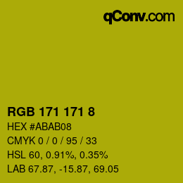 颜色代码: RGB 171 171 8 | qconv.com