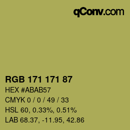Color code: RGB 171 171 87 | qconv.com