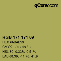 Color code: RGB 171 171 89 | qconv.com