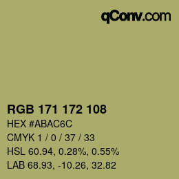 カラーコード: RGB 171 172 108 | qconv.com