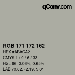 カラーコード: RGB 171 172 162 | qconv.com