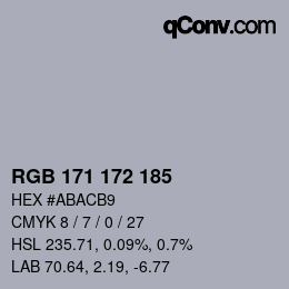 カラーコード: RGB 171 172 185 | qconv.com