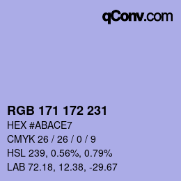 Color code: RGB 171 172 231 | qconv.com