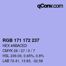 Color code: RGB 171 172 237 | qconv.com