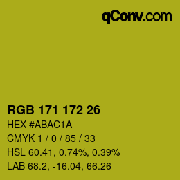 カラーコード: RGB 171 172 26 | qconv.com