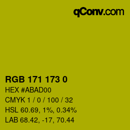 Color code: RGB 171 173 0 | qconv.com