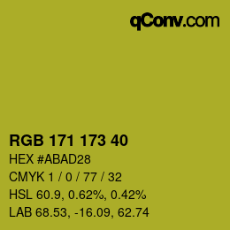 Color code: RGB 171 173 40 | qconv.com