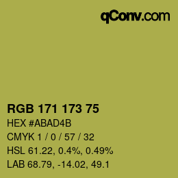 カラーコード: RGB 171 173 75 | qconv.com
