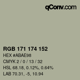 Color code: RGB 171 174 152 | qconv.com