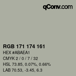 Color code: RGB 171 174 161 | qconv.com