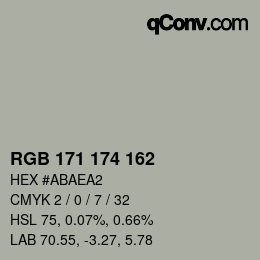 Color code: RGB 171 174 162 | qconv.com