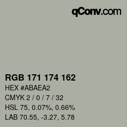 Color code: RGB 171 174 162 | qconv.com