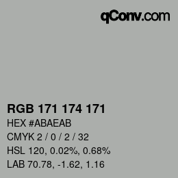 Color code: RGB 171 174 171 | qconv.com