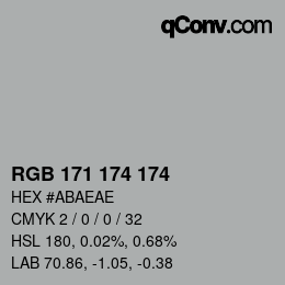 Color code: RGB 171 174 174 | qconv.com