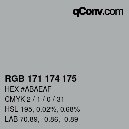カラーコード: RGB 171 174 175 | qconv.com