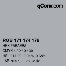 颜色代码: RGB 171 174 178 | qconv.com