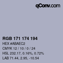 Farbcode: RGB 171 174 194 | qconv.com