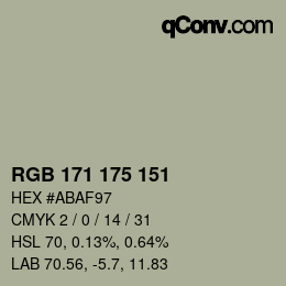 Color code: RGB 171 175 151 | qconv.com