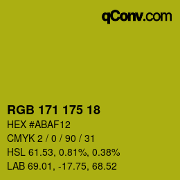 カラーコード: RGB 171 175 18 | qconv.com