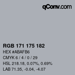 Farbcode: RGB 171 175 182 | qconv.com