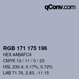 Código de color: RGB 171 175 196 | qconv.com