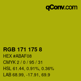 カラーコード: RGB 171 175 8 | qconv.com