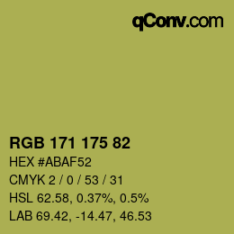 Farbcode: RGB 171 175 82 | qconv.com
