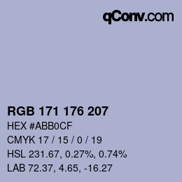 Color code: RGB 171 176 207 | qconv.com