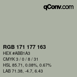 Color code: RGB 171 177 163 | qconv.com