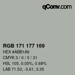 Color code: RGB 171 177 169 | qconv.com