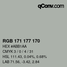 Color code: RGB 171 177 170 | qconv.com