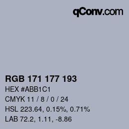 Farbcode: RGB 171 177 193 | qconv.com
