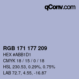 Color code: RGB 171 177 209 | qconv.com