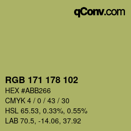 Farbcode: RGB 171 178 102 | qconv.com