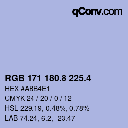 カラーコード: RGB 171 180.8 225.4 | qconv.com