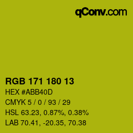 カラーコード: RGB 171 180 13 | qconv.com