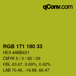 カラーコード: RGB 171 180 33 | qconv.com