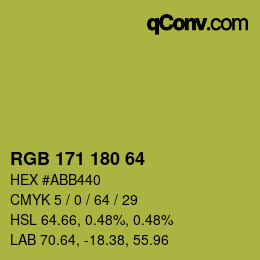 Farbcode: RGB 171 180 64 | qconv.com