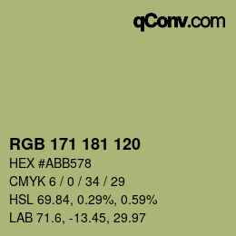 颜色代码: RGB 171 181 120 | qconv.com