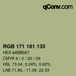 Código de color: RGB 171 181 135 | qconv.com