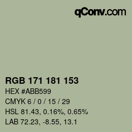 Farbcode: RGB 171 181 153 | qconv.com