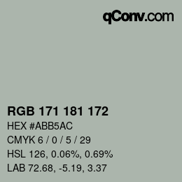 カラーコード: RGB 171 181 172 | qconv.com