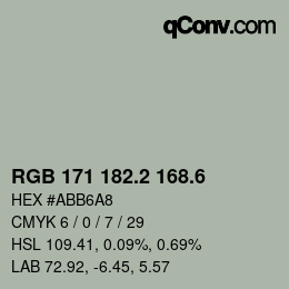 カラーコード: RGB 171 182.2 168.6 | qconv.com