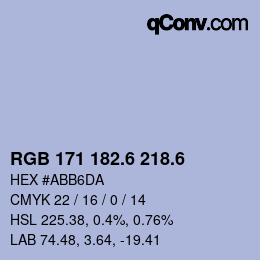 カラーコード: RGB 171 182.6 218.6 | qconv.com