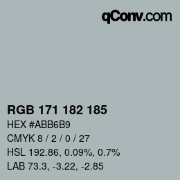 Farbcode: RGB 171 182 185 | qconv.com