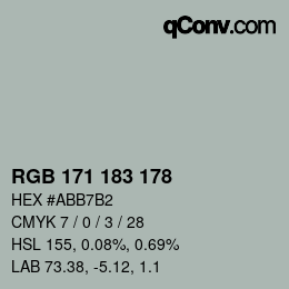カラーコード: RGB 171 183 178 | qconv.com