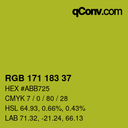 カラーコード: RGB 171 183 37 | qconv.com